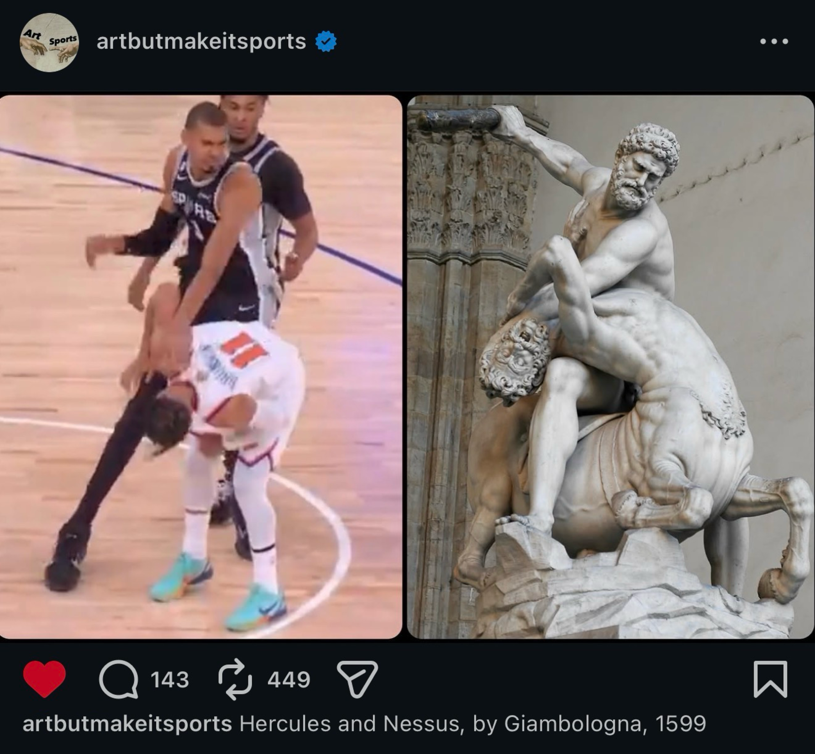 Screenshot from ArtButMakeItSports on Instagram (2026) Screenshot from ArtButMakeItSports on Instagram (2026)