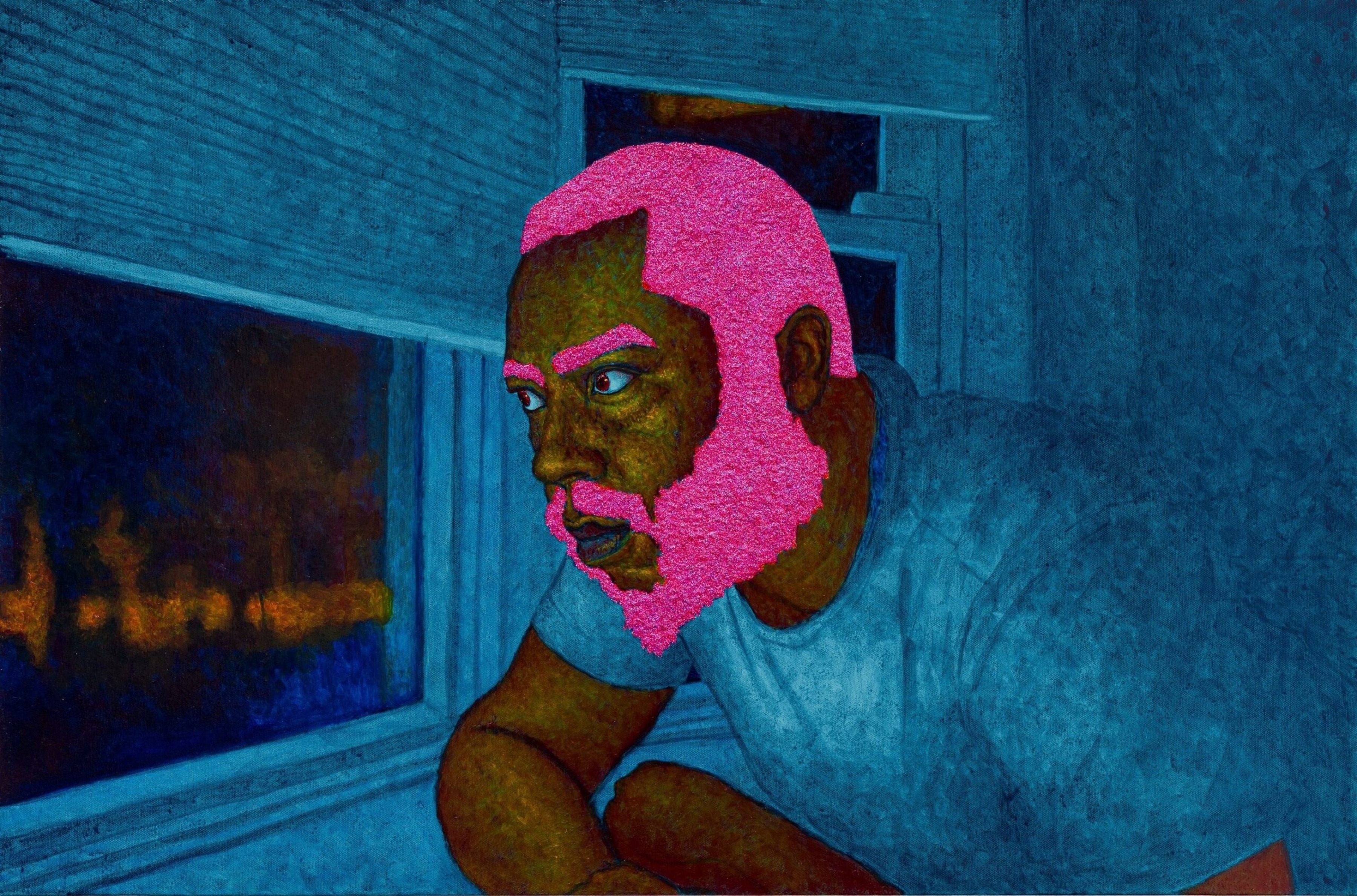 Arcmanoro Niles, “3AM My Mind Won’t Rest Again (From a Distance I Look Organized and Brave)”, (2024). Courtesy of the artist and Lehmann Maupin, New York, Seoul, and London Arcmanoro Niles, “3AM My Mind Won’t Rest Again (From a Distance I Look Organized and Brave)”, (2024). Courtesy of the artist and Lehmann Maupin, New York, Seoul, and London