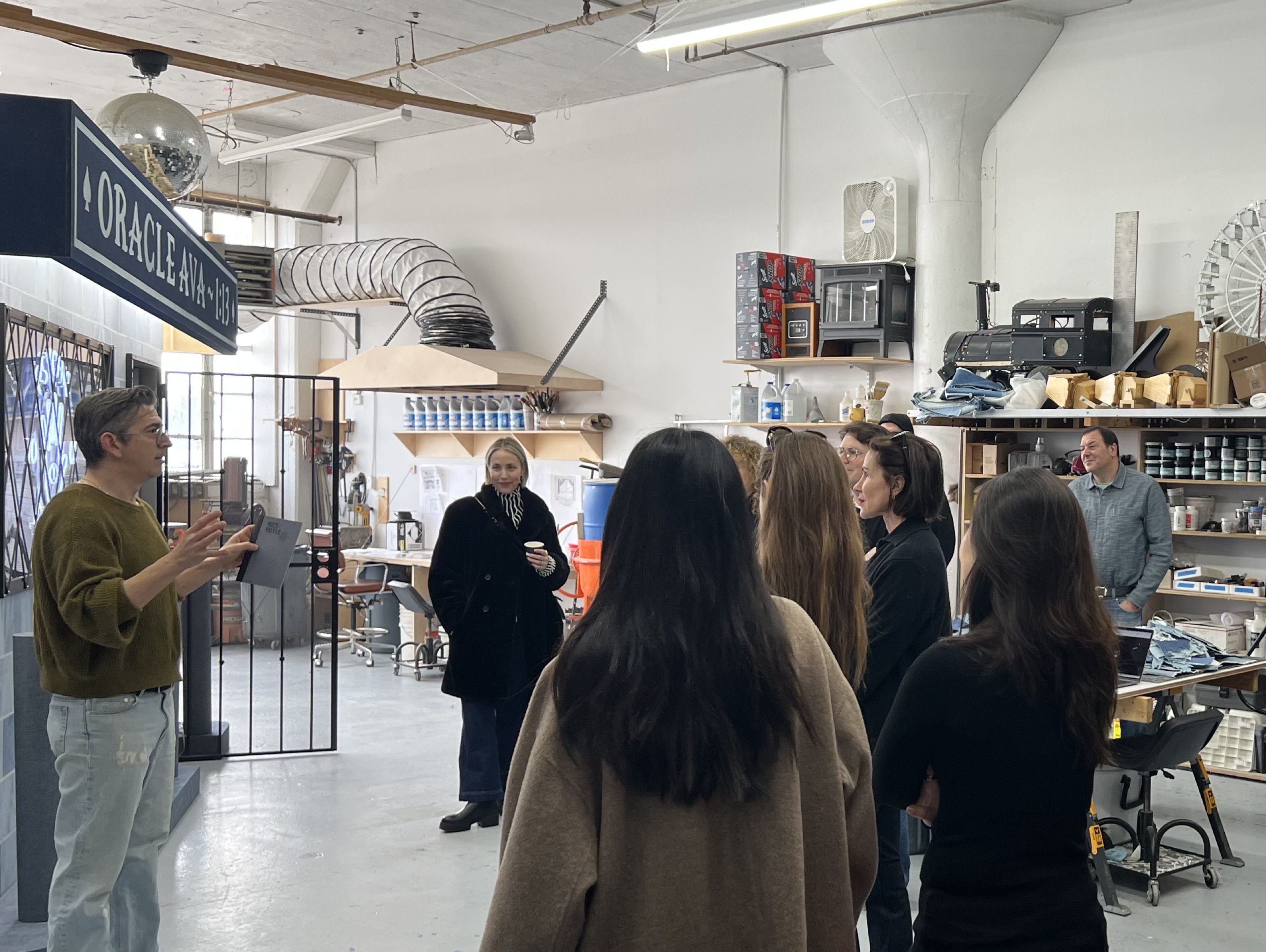 Nick Doyle giving a tour of his Brooklyn studio to Cultivist Members