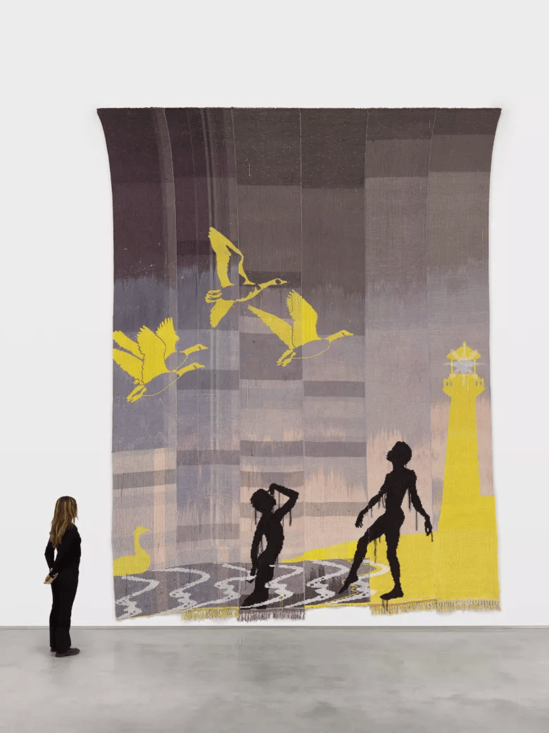 Diedrick Brackens “blood compass” cotton and acrylic yarn, 2023