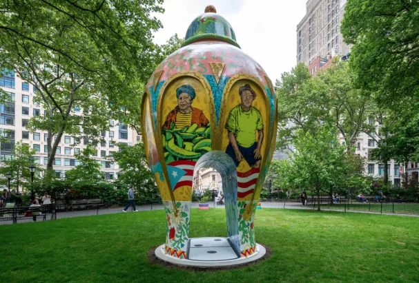 Walkthrough of Roberto Lugo's work in Madison Square Park